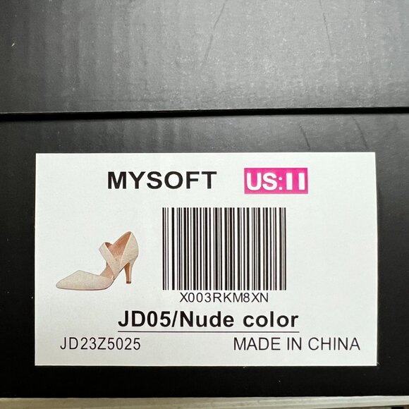 mysoft Women's Pointed Toe Low Stiletto Heel Dress Pumps Shoes Size 11 Nude - Picture 5 of 6